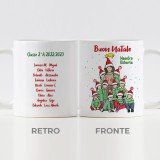 Tazza regalo Natale con avatar maestra, personalizzata con classe e nomi bambini