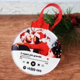 Pallina \ Ciondolo di Natale Spotify in plexiglass personalizzata con foto e canzone preferita