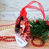 Pallina \ Ciondolo di Natale in plexiglass personalizzata con foto e canzone preferita