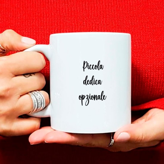 Tazza divertente regalo di Natale personalizzata con bradipo, hashtag e dedica