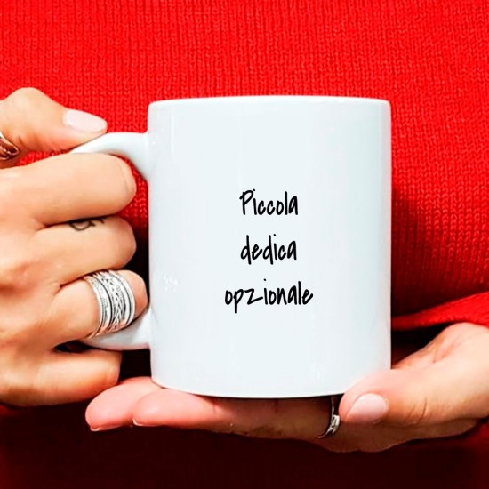 Tazza di Natale personalizzata con pupazzo di neve e nome o piccola dedica sul retro