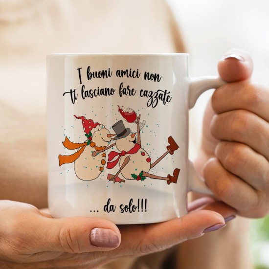 Divertente Tazza di Natale regalo per i buoni amici personalizzata
