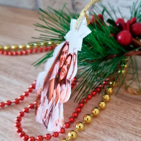 Addobbo natalizio albero in plexiglass personalizzato con foto