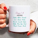 Tazza natalizia per la maestra personalizzata con nomi di tutti i bambini