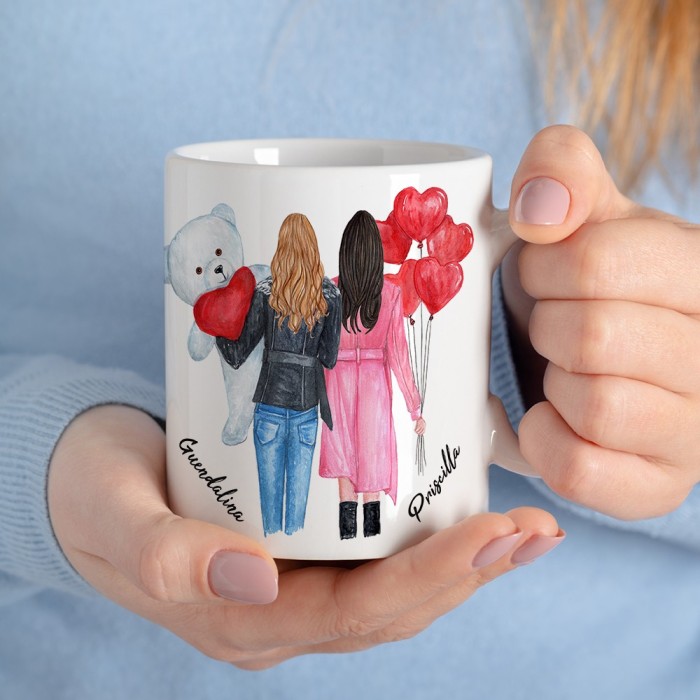 Tazza personalizzata con 2 ragazze