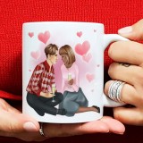 copy of Tazza regalo LGBT personalizzata con due ragazze avatar, con scelta della pettinatura e colore capelli e bandiera