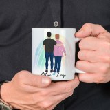 Tazza regalo LGBT personalizzata con due ragazzi avatar