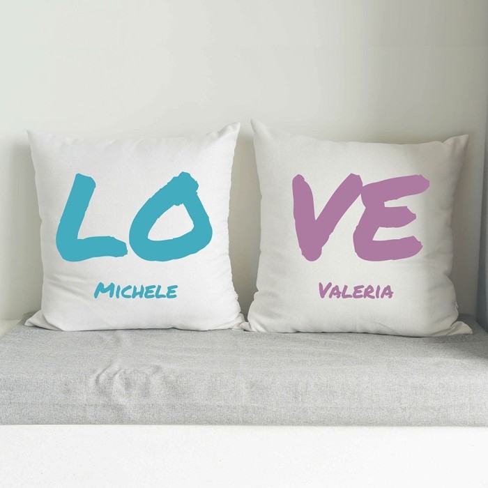 Cuscini coppia personalizzati con scritta LO VE