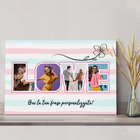 copy of Quadro in tela LOVE, regalo personalizzato con foto e dedica