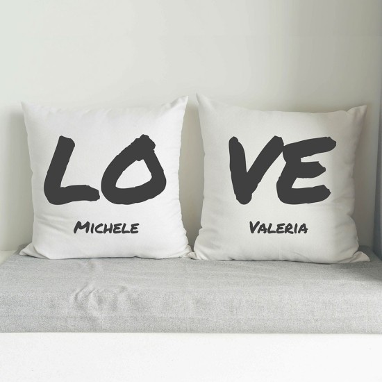 Cuscini coppia personalizzati con scritta LO VE