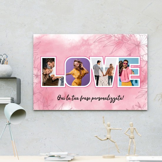 copy of Quadro in tela LOVE, regalo personalizzato con foto e dedica