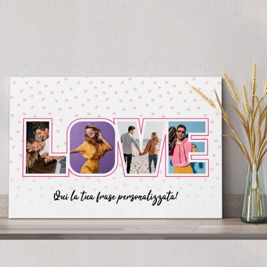copy of Quadro in tela LOVE, regalo personalizzato con foto e dedica