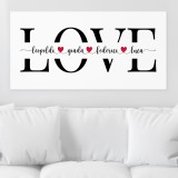 Quadro LOVE personalizzato con nomi, regalo per coppia o famiglia