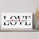 Quadro LOVE personalizzato con nomi, regalo per coppia o famiglia