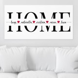 Quadro HOME personalizzato con nomi, regalo per coppia o famiglia