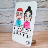 Targa in plexiglass con innamorati avatar personalizzabile. Regalo per San Valentino, anniversario o occasione speciale