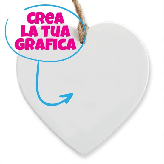 Cuore in ceramica personalizzato con foto e testo