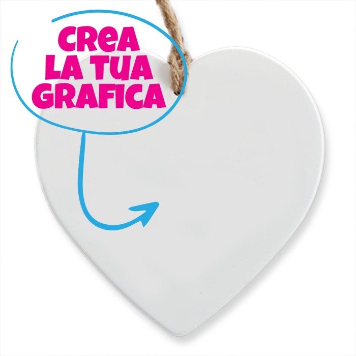 Cuore in ceramica personalizzato con foto e testo