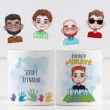 Tazza regalo per la festa del papà con personaggio avatar completamente personalizzabile