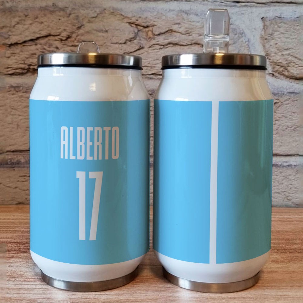 copy of Borraccia lattina regalo per la festa del papà con grafica birra e nome