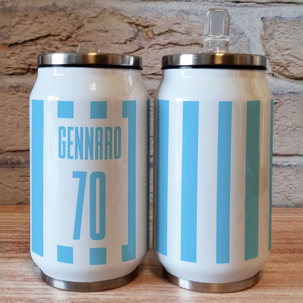 copy of Borraccia lattina regalo per la festa del papà con grafica birra e nome