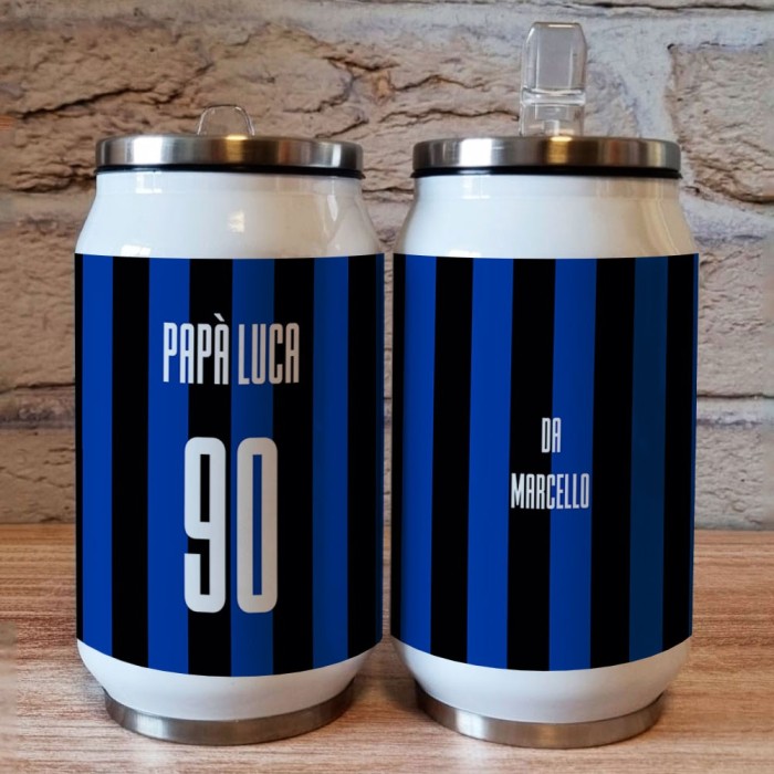 Borraccia lattina squadra di calcio personalizzata con nome e numero