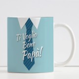 Tazza con disegno cravatta, regalo per il papà personalizzata anche con i nomi dei bambini