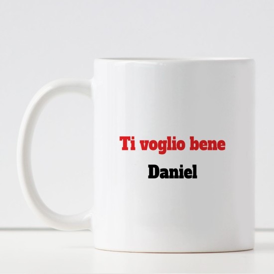 Tazza regalo personalizzato per il papà "I love papà" con i nomi dei bambini/bambino