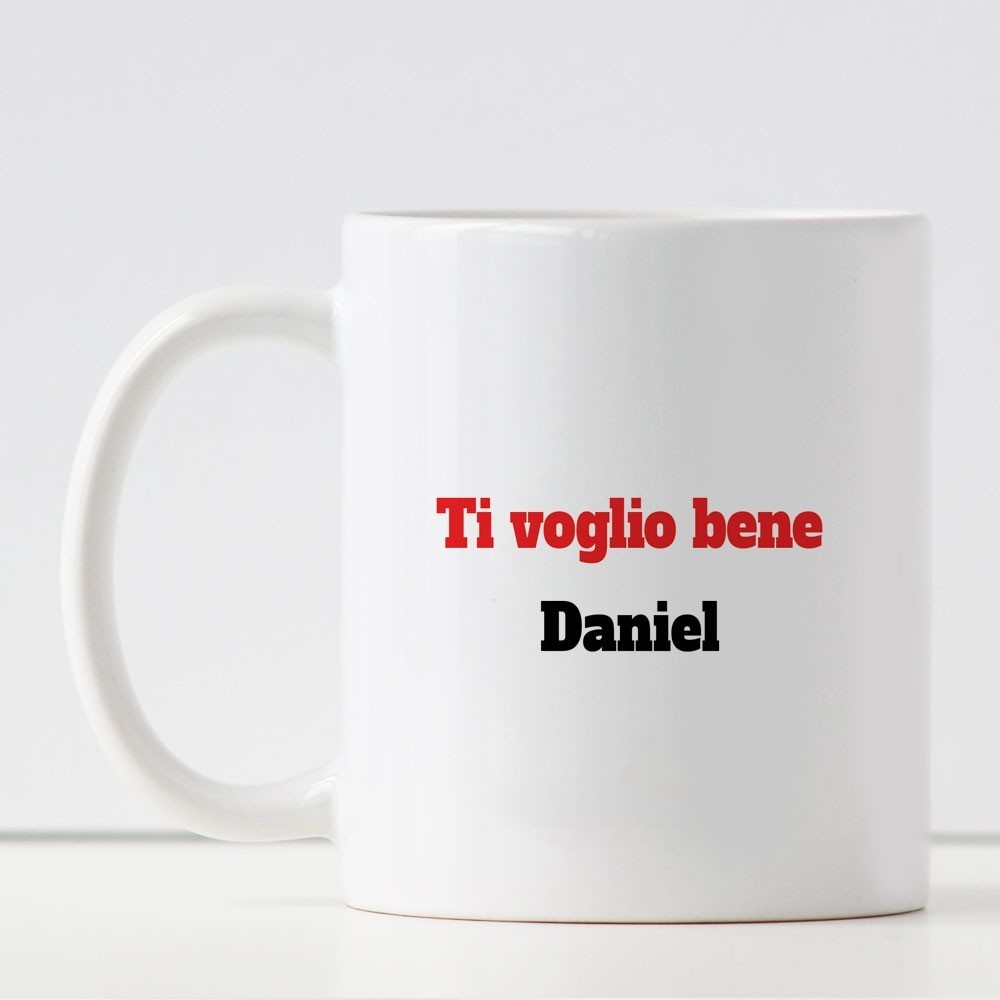Tazza regalo personalizzato per il papà "I love papà" con i nomi dei bambini/bambino