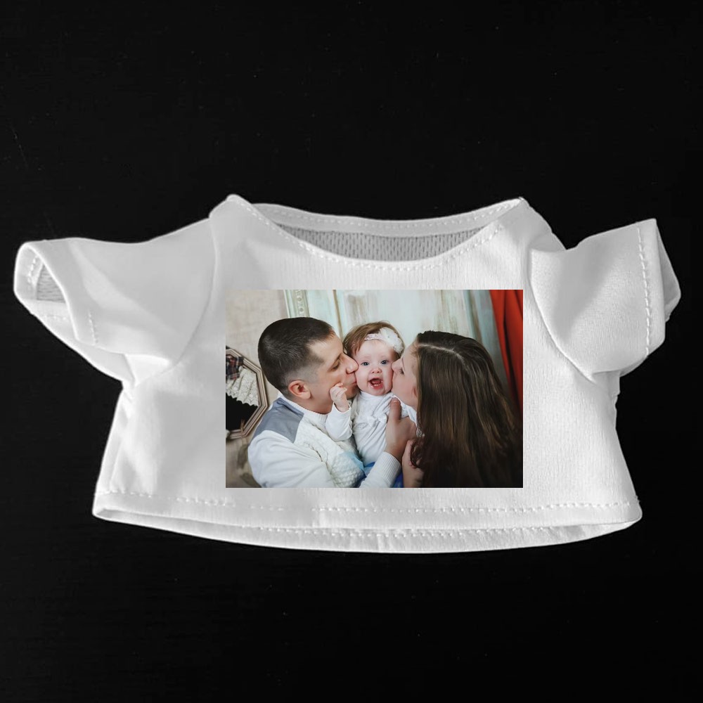 Maglietta per peluche personalizzata con foto o testo