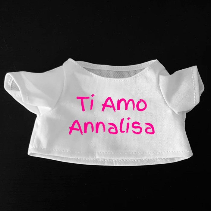 Maglietta per peluche personalizzata con foto o testo