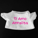 Maglietta per peluche personalizzata con foto o testo