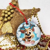 Pallina di Natale personalizzata effetto 3d con simpatica renna e nome