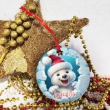pallina di natale orsetto polare e nome