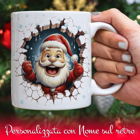 tazza regalo natale personalizzata babbo natale nome