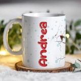 Tazza regalo di Natale personalizzata pupazzo di neve e nome