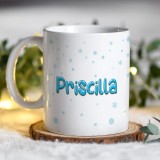 Tazza personalizzata per Natale con piccola renna e nome