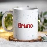 Tazza personalizzata per Natale con piccolo pinguino e nome