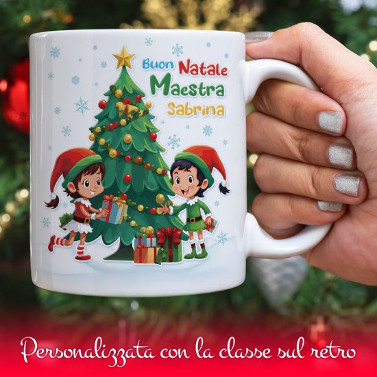 tazza natale maestra e maestro