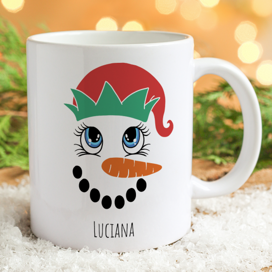 Tazza regalo di Natale personalizzata con avatar natalizio e nome