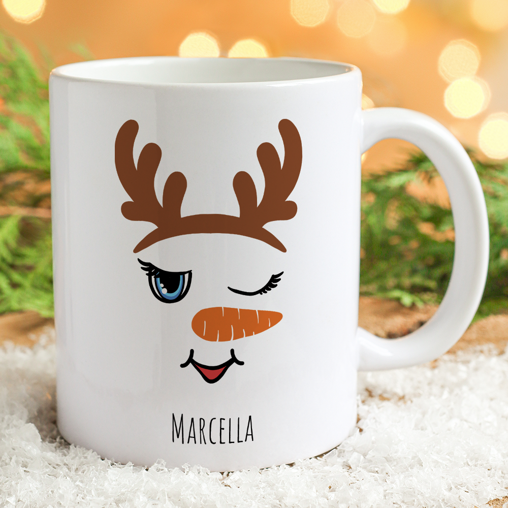 Tazza regalo di Natale personalizzata con avatar natalizio e nome