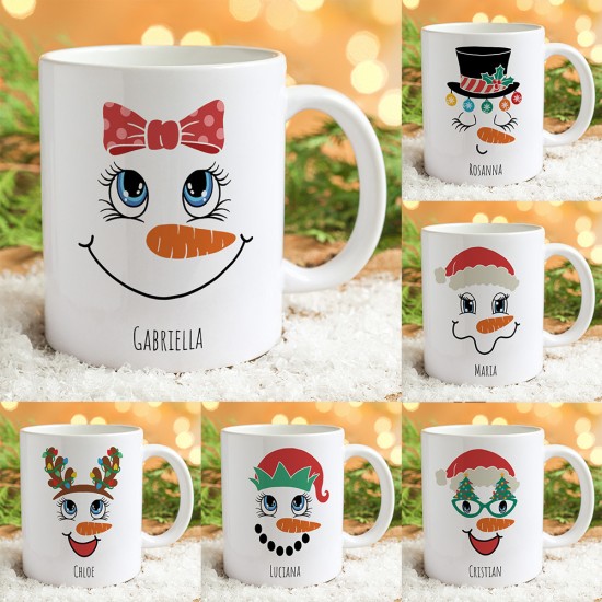 Tazza regalo di Natale personalizzata con avatar natalizio e nome