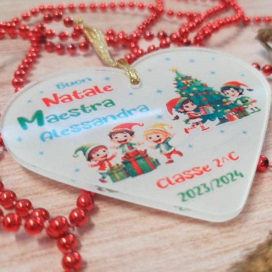 Addobbo natalizio per la maestra o maestro con nome e classe