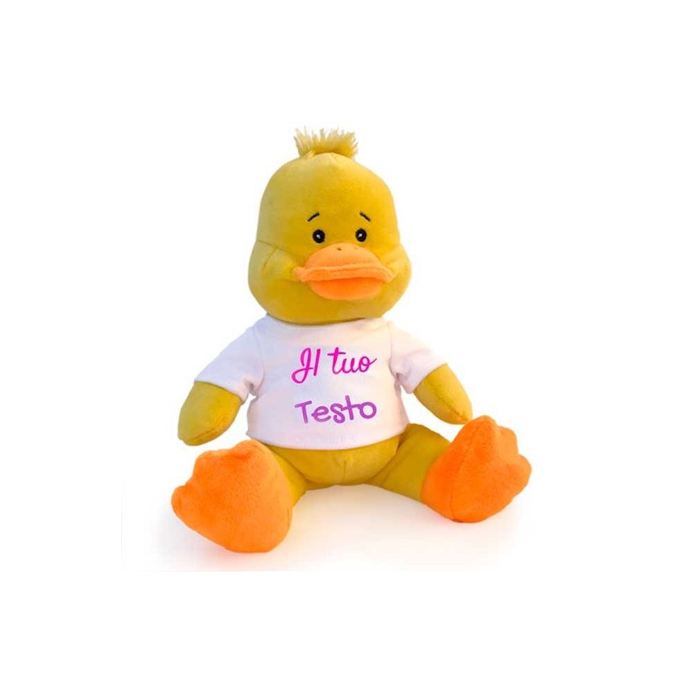 Papera peluche personalizzata con foto o dedica