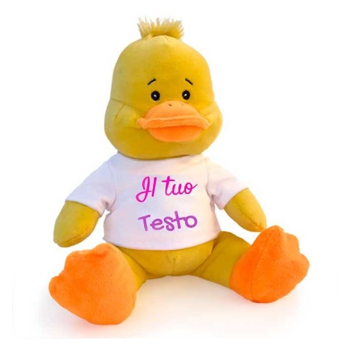 Papera peluche personalizzata con foto o dedica