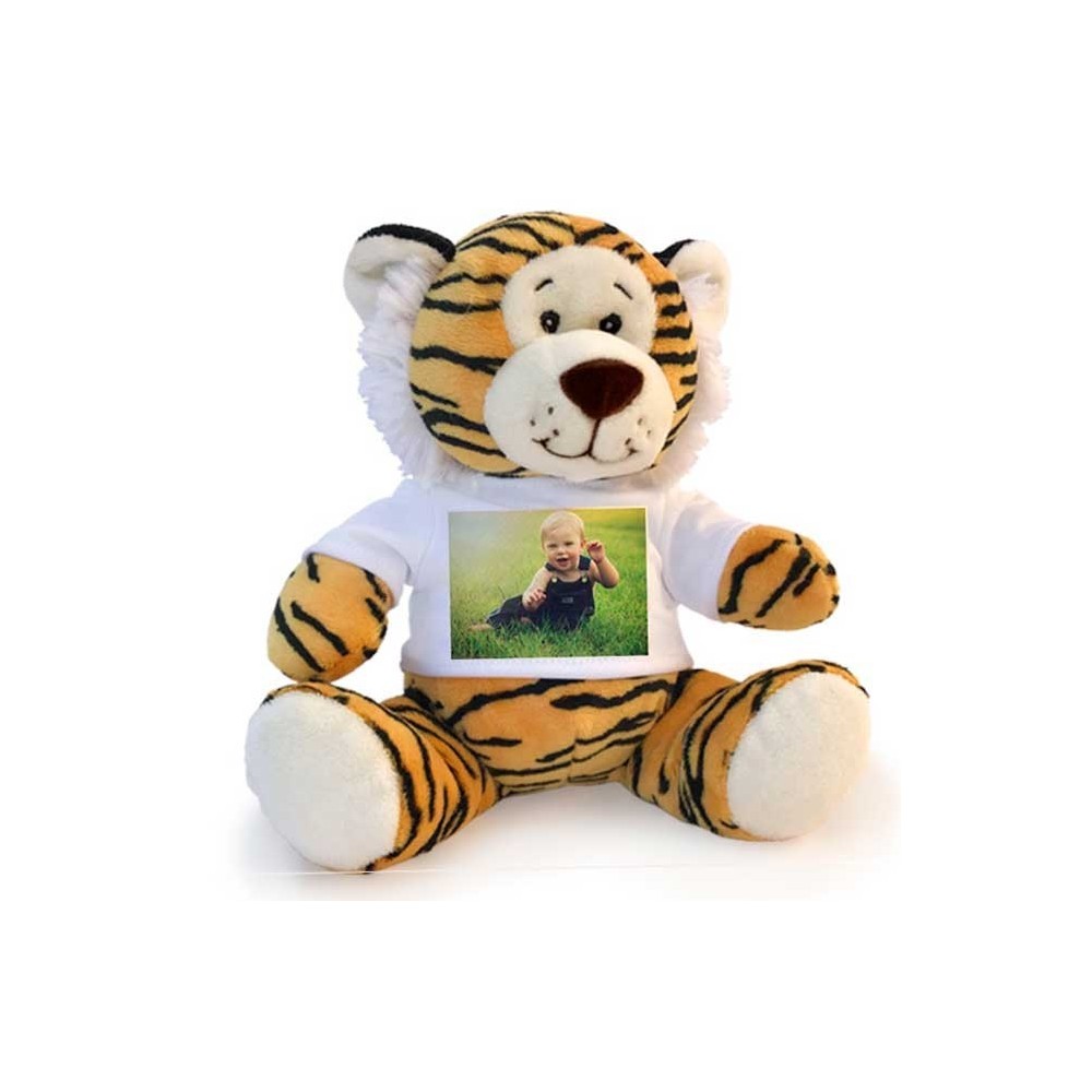 Tigre peluche personalizzata t-shirt con foto o dedica