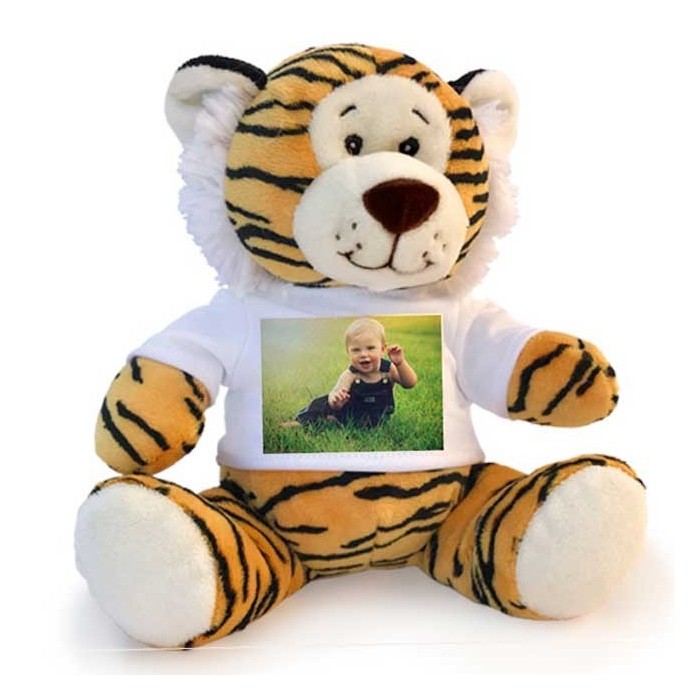 Tigre peluche personalizzata t-shirt con foto o dedica