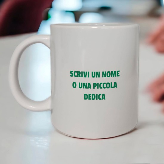 Tazza simpatica personalizzata "Felicità è svegliarsi e realizzare che è domenica"