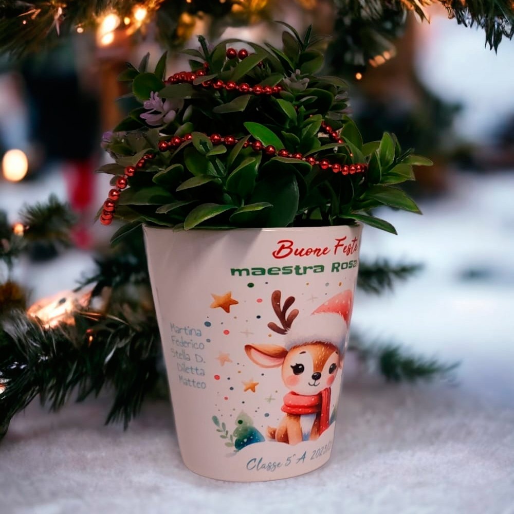 Vasetto di Natale per la maestra, regalo personalizzato con nome maestra e nomi bambini