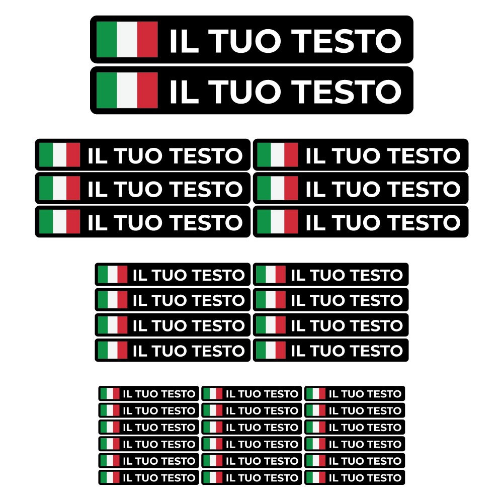 34 Etichette adesive personalizzate con bandiera e nome, hashtag o testo. Stickers per hobby